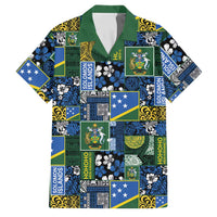 Solomon Islands Meri Kirihimete Family Matching Off Shoulder Maxi Dress and Hawaiian Shirt Pacific Patchwork Xmas Vibes - Polynesian Pride