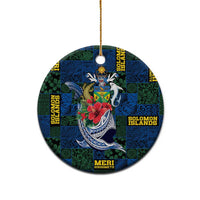 Solomon Islands Meri Kirihimete Ceramic Ornament Funny Santa Riding Shark - Polynesian Pride