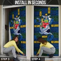 Solomon Islands Meri Kirihimete Door Cover Funny Santa Riding Shark - Polynesian Pride