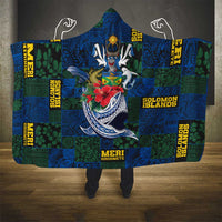 Solomon Islands Meri Kirihimete Hooded Blanket Funny Santa Riding Shark - Polynesian Pride