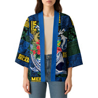 Solomon Islands Meri Kirihimete Kimono Funny Santa Riding Shark - Polynesian Pride