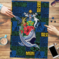 Solomon Islands Meri Kirihimete Puzzle Funny Santa Riding Shark - Polynesian Pride