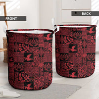 Black Tonga Kilisimasi Fiefia Laundry Basket Pacific Patchwork Xmas Vibes - Polynesian Pride
