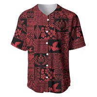 Black Tonga Kilisimasi Fiefia Baseball Jersey Pacific Patchwork Xmas Vibes - Polynesian Pride