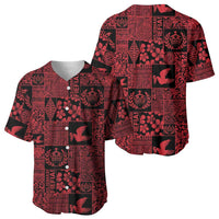 Black Tonga Kilisimasi Fiefia Baseball Jersey Pacific Patchwork Xmas Vibes - Polynesian Pride