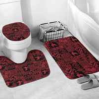 Black Tonga Kilisimasi Fiefia Bathroom Set Pacific Patchwork Xmas Vibes - Polynesian Pride