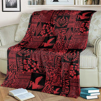 Black Tonga Kilisimasi Fiefia Blanket Pacific Patchwork Xmas Vibes - Polynesian Pride