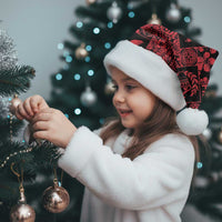 Black Tonga Kilisimasi Fiefia Christmas Santa Hat Pacific Patchwork Xmas Vibes - Polynesian Pride