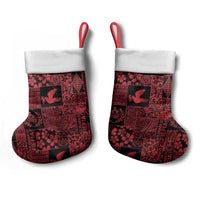Black Tonga Kilisimasi Fiefia Christmas Stocking Pacific Patchwork Xmas Vibes - Polynesian Pride