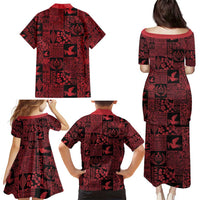 Black Tonga Kilisimasi Fiefia Family Matching Puletasi and Hawaiian Shirt Pacific Patchwork Xmas Vibes LT9 - Polynesian Pride