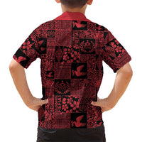 Black Tonga Kilisimasi Fiefia Family Matching Tank Maxi Dress and Hawaiian Shirt Pacific Patchwork Xmas Vibes LT9 - Polynesian Pride