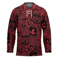 Black Tonga Kilisimasi Fiefia Hockey Jersey Pacific Patchwork Xmas Vibes LT9 Unisex Black - Polynesian Pride