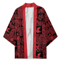 Black Tonga Kilisimasi Fiefia Kimono Pacific Patchwork Xmas Vibes - Polynesian Pride