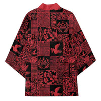 Black Tonga Kilisimasi Fiefia Kimono Pacific Patchwork Xmas Vibes - Polynesian Pride