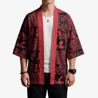 Black Tonga Kilisimasi Fiefia Kimono Pacific Patchwork Xmas Vibes - Polynesian Pride