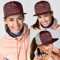 Black Tonga Kilisimasi Fiefia Mesh Trucker Cap Pacific Patchwork Xmas Vibes - Polynesian Pride