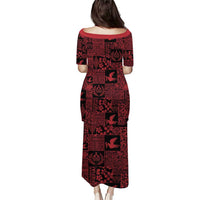 Black Tonga Kilisimasi Fiefia Puletasi Pacific Patchwork Xmas Vibes LT9 - Polynesian Pride