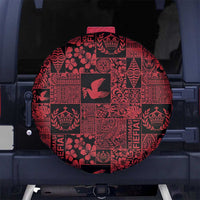 Black Tonga Kilisimasi Fiefia Spare Tire Cover Pacific Patchwork Xmas Vibes - Polynesian Pride