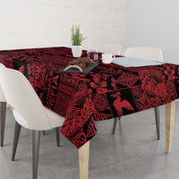 Black Tonga Kilisimasi Fiefia Tablecloth Pacific Patchwork Xmas Vibes - Polynesian Pride
