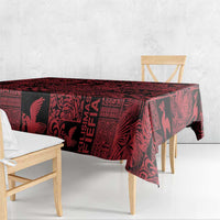 Black Tonga Kilisimasi Fiefia Tablecloth Pacific Patchwork Xmas Vibes - Polynesian Pride