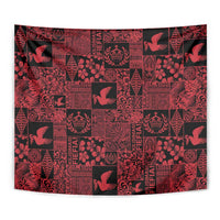 Black Tonga Kilisimasi Fiefia Tapestry Pacific Patchwork Xmas Vibes - Polynesian Pride