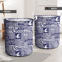 Blue Tonga Kilisimasi Fiefia Laundry Basket Pacific Patchwork Xmas Vibes - Polynesian Pride