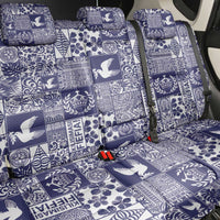 Blue Tonga Kilisimasi Fiefia Back Car Seat Cover Pacific Patchwork Xmas Vibes - Polynesian Pride