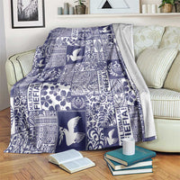 Blue Tonga Kilisimasi Fiefia Blanket Pacific Patchwork Xmas Vibes - Polynesian Pride