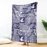 Blue Tonga Kilisimasi Fiefia Blanket Pacific Patchwork Xmas Vibes - Polynesian Pride