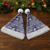 Blue Tonga Kilisimasi Fiefia Christmas Santa Hat Pacific Patchwork Xmas Vibes - Polynesian Pride