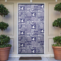Blue Tonga Kilisimasi Fiefia Door Cover Pacific Patchwork Xmas Vibes - Polynesian Pride