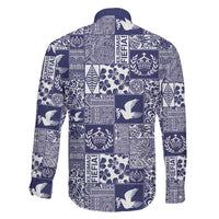 Blue Tonga Kilisimasi Fiefia Family Matching Off Shoulder Short Dress and Hawaiian Shirt Pacific Patchwork Xmas Vibes LT9 - Polynesian Pride
