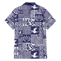 Blue Tonga Kilisimasi Fiefia Family Matching Puletasi and Hawaiian Shirt Pacific Patchwork Xmas Vibes LT9 - Polynesian Pride