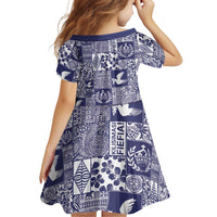 Blue Tonga Kilisimasi Fiefia Family Matching Tank Maxi Dress and Hawaiian Shirt Pacific Patchwork Xmas Vibes LT9 - Polynesian Pride