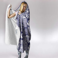 Blue Tonga Kilisimasi Fiefia Hooded Blanket Pacific Patchwork Xmas Vibes - Polynesian Pride