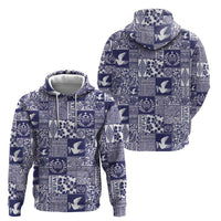 Blue Tonga Kilisimasi Fiefia Hoodie Pacific Patchwork Xmas Vibes - Polynesian Pride