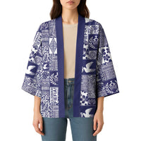 Blue Tonga Kilisimasi Fiefia Kimono Pacific Patchwork Xmas Vibes - Polynesian Pride