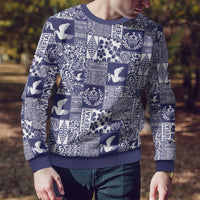 Blue Tonga Kilisimasi Fiefia Ugly Christmas Sweater Pacific Patchwork Xmas Vibes - Polynesian Pride