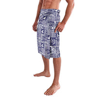 Blue Tonga Kilisimasi Fiefia Lavalava Pacific Patchwork Xmas Vibes - Polynesian Pride