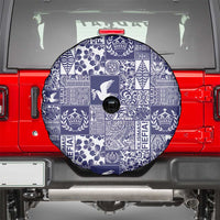 Blue Tonga Kilisimasi Fiefia Spare Tire Cover Pacific Patchwork Xmas Vibes - Polynesian Pride