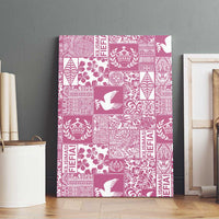 Pink Tonga Kilisimasi Fiefia Canvas Wall Art Pacific Patchwork Xmas Vibes - Polynesian Pride