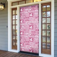 Pink Tonga Kilisimasi Fiefia Door Cover Pacific Patchwork Xmas Vibes - Polynesian Pride