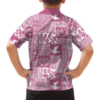 Pink Tonga Kilisimasi Fiefia Family Matching Long Sleeve Bodycon Dress and Hawaiian Shirt Pacific Patchwork Xmas Vibes LT9 - Polynesian Pride