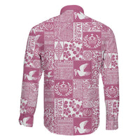Pink Tonga Kilisimasi Fiefia Family Matching Long Sleeve Bodycon Dress and Hawaiian Shirt Pacific Patchwork Xmas Vibes LT9 - Polynesian Pride
