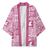 Pink Tonga Kilisimasi Fiefia Kimono Pacific Patchwork Xmas Vibes - Polynesian Pride