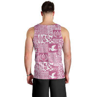 Pink Tonga Kilisimasi Fiefia Men Tank Top Pacific Patchwork Xmas Vibes - Polynesian Pride