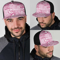Pink Tonga Kilisimasi Fiefia Mesh Trucker Cap Pacific Patchwork Xmas Vibes LT9 - Polynesian Pride