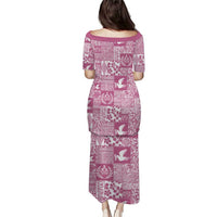 Pink Tonga Kilisimasi Fiefia Puletasi Pacific Patchwork Xmas Vibes LT9 - Polynesian Pride