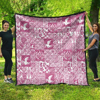 Pink Tonga Kilisimasi Fiefia Quilt Pacific Patchwork Xmas Vibes - Polynesian Pride