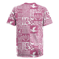Pink Tonga Kilisimasi Fiefia Rugby Jersey Pacific Patchwork Xmas Vibes LT9 - Polynesian Pride